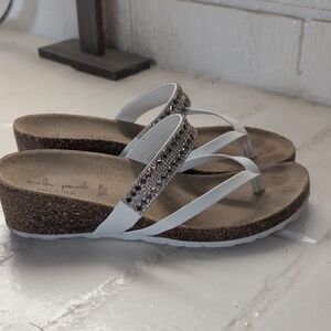 White Sandals with Embellished Straps